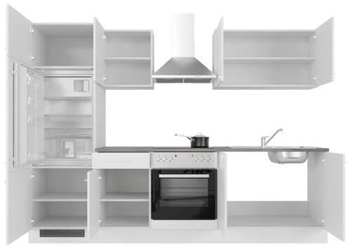 KUCHYŇSKÁ LINKA LUCCA 270 - bílá/barvy hliníku, Moderní, kompozitní dřevo/plast (270cm) - FlexWell