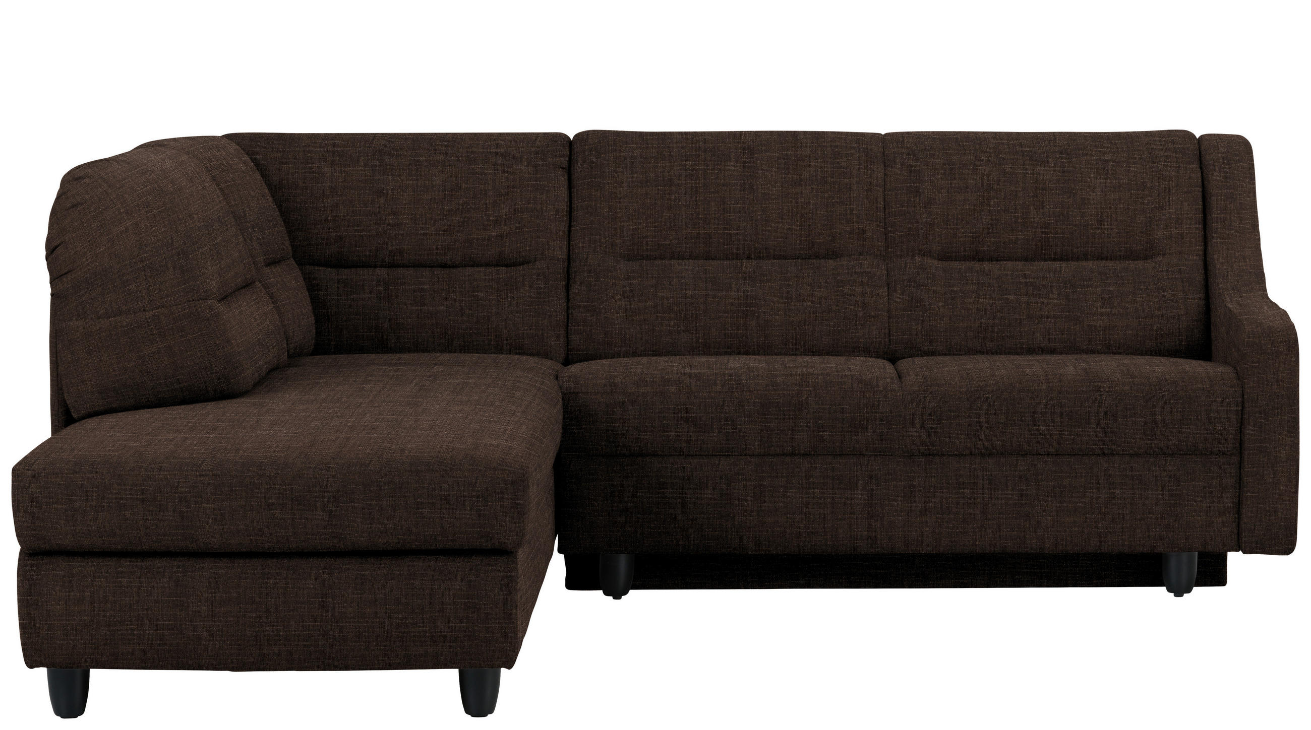 ECKSOFA in Chenille Dunkelbraun  - Dunkelbraun/Schwarz, KONVENTIONELL, Textil (208/226cm) - Sedda