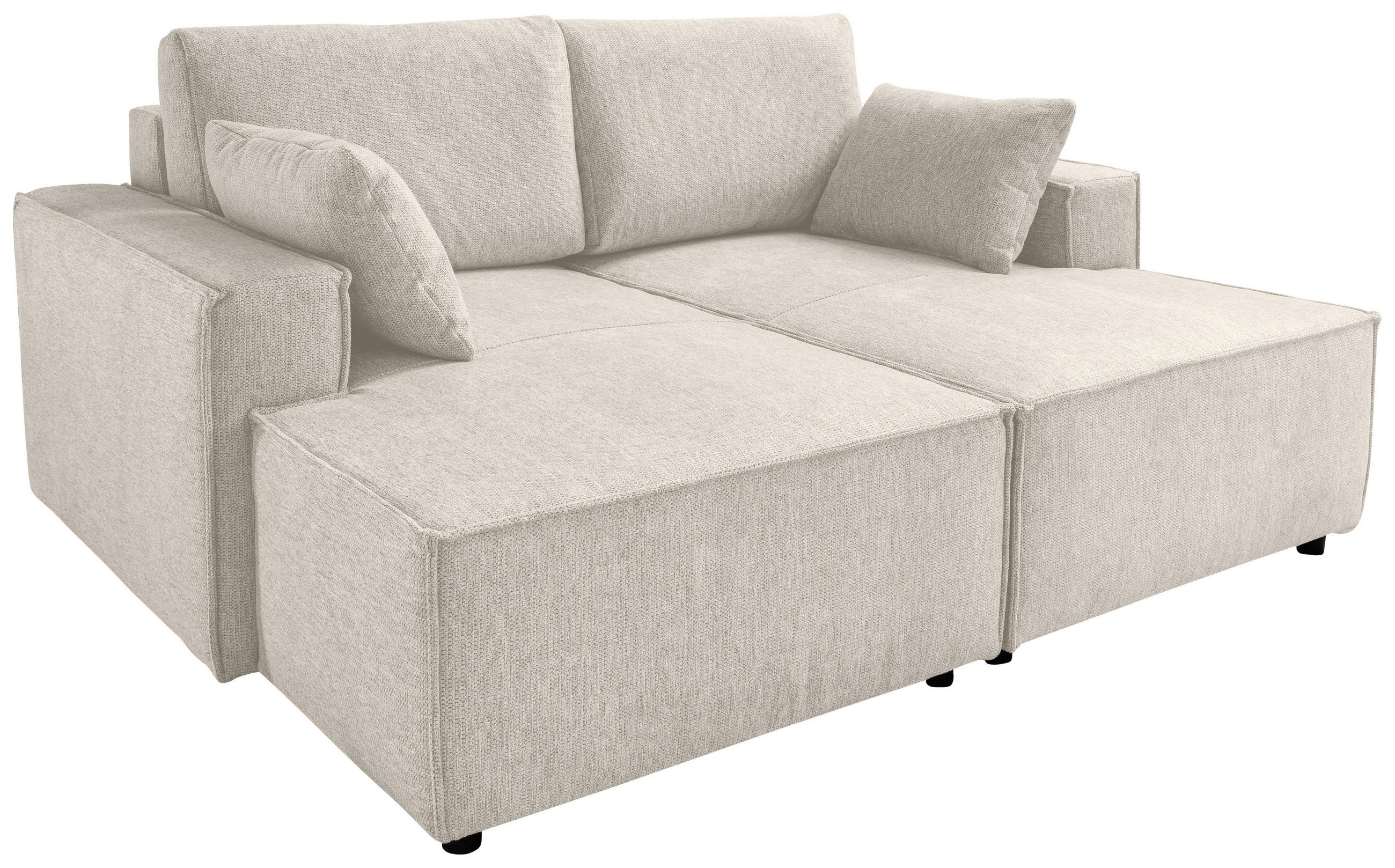 BIGSOFA in Chenille Beige  - Beige/Schwarz, Modern, Kunststoff/Textil (188/86/154cm) - Livetastic