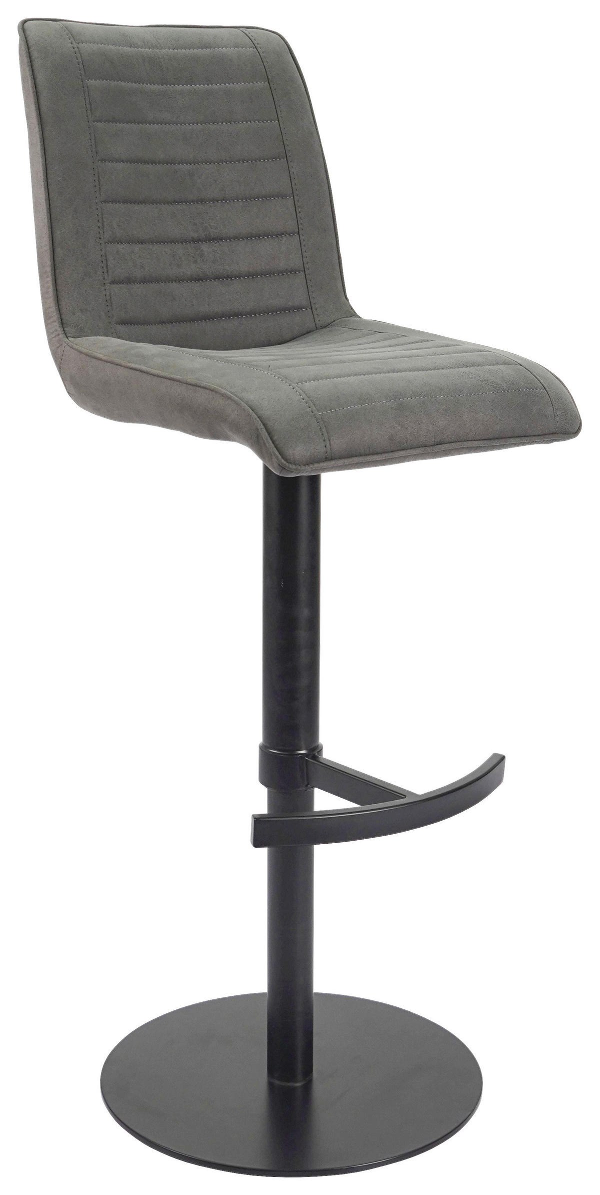 BARHOCKER in Metall, Textil Schwarz, Dunkelgrau  - Dunkelgrau/Schwarz, MODERN, Textil/Metall (42/110/52cm) - Novel
