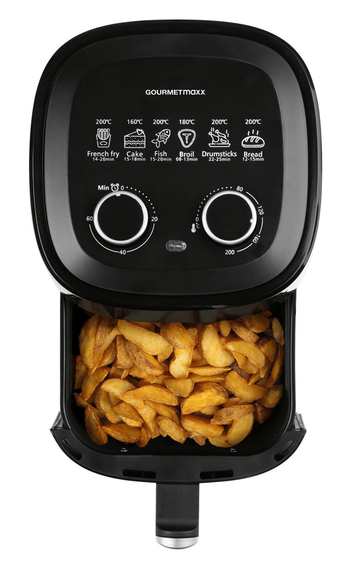 HEIßLUFTFRITTEUSE GOURMETmaxx 3,1 L  - Silberfarben/Schwarz, Basics, Kunststoff/Metall (29/22,5/29,5cm)