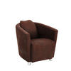 COCKTAILSESSEL Mikrofaser Braun    - Chromfarben/Braun, Design, Holzwerkstoff/Textil (72/72/85cm)