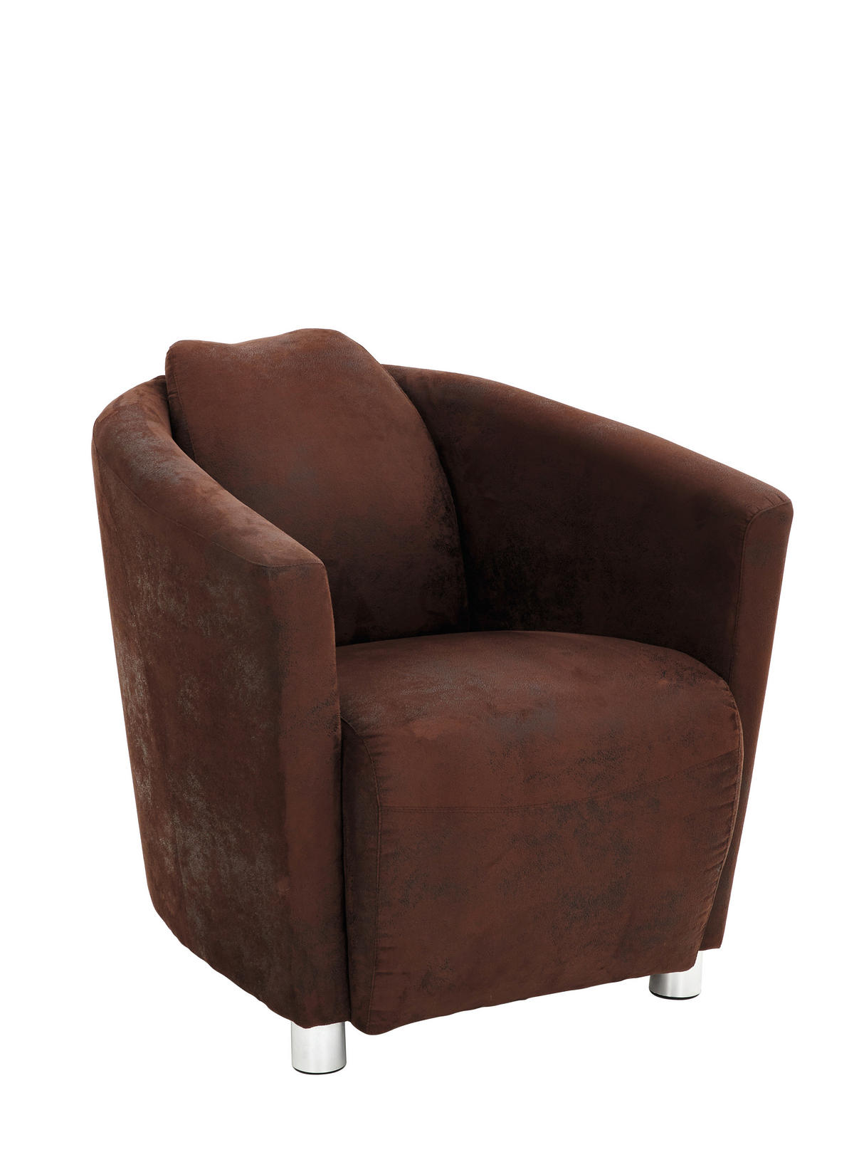 COCKTAILSESSEL Mikrofaser Braun    - Chromfarben/Braun, Design, Holzwerkstoff/Textil (72/72/85cm)