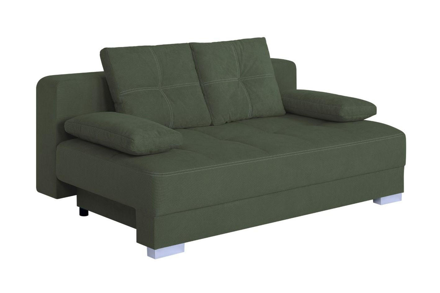 SCHLAFSOFA  in Webstoff Waldgrün  - Waldgrün/Chromfarben, Design, Holzwerkstoff/Kunststoff (200/90/110cm) - P & B