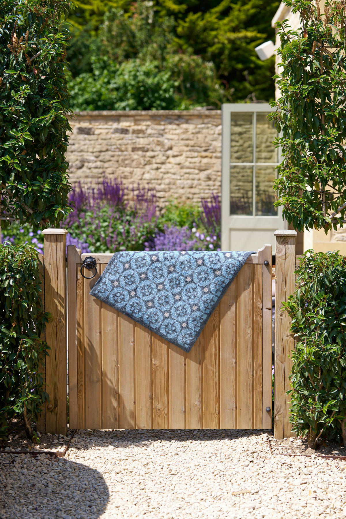 FUßMATTE 60/85 cm Parterre Blue  - Blau, ROMANTIK / LANDHAUS, Kunststoff/Textil (60/85cm) - wash+dry