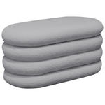 TRUHENBANK 85/42/42 cm Teddystoff Hellgrau Pappel Sperrholz  - Hellgrau, Trend, Holz/Textil (85/42/42cm) - Xora