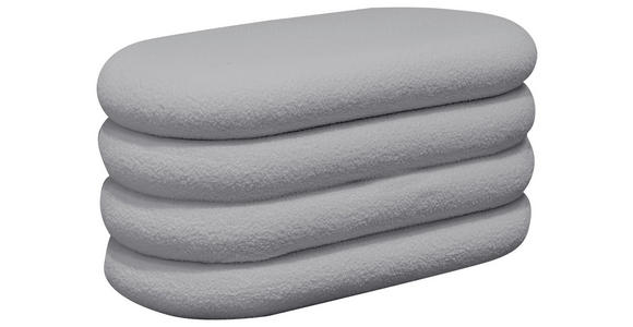 TRUHENBANK 85/42/42 cm Teddystoff Hellgrau Pappel Sperrholz - Hellgrau, Trend, Holz/Textil (85/42/42cm) - Xora