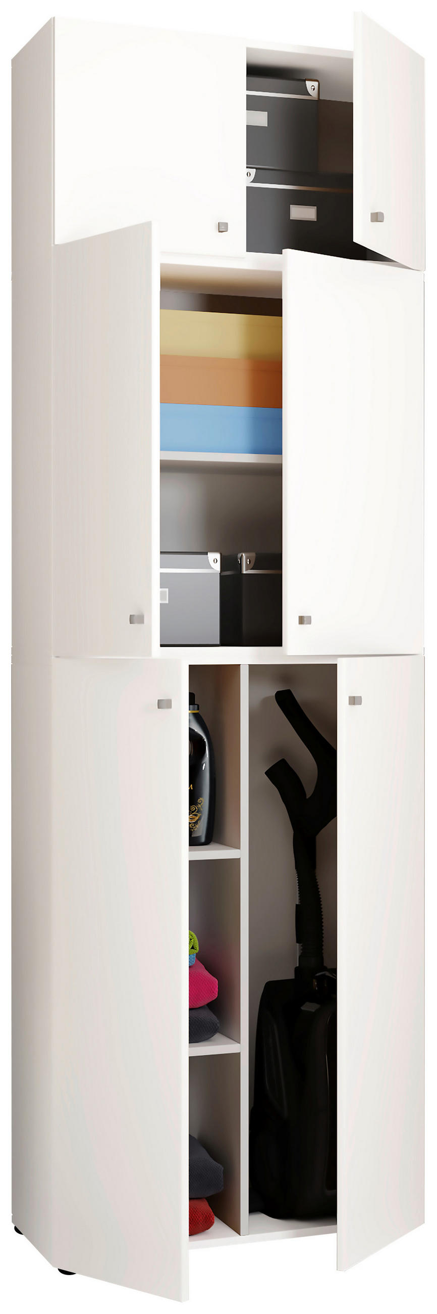 MEHRZWECKSCHRANK 70/223/39 cm  in Weiß  - Schwarz/Weiß, MODERN, Holzwerkstoff/Kunststoff (70/223/39cm) - MID.YOU