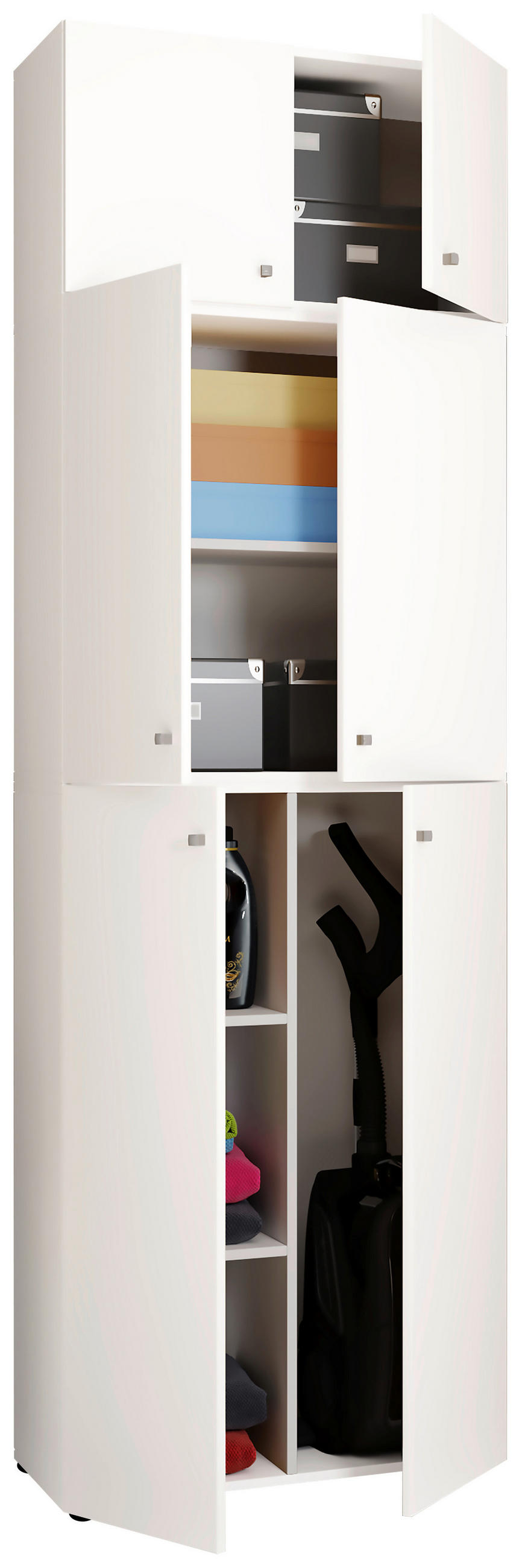 MEHRZWECKSCHRANK 70/223/39 cm  in Weiß  - Schwarz/Weiß, MODERN, Holzwerkstoff/Kunststoff (70/223/39cm) - MID.YOU