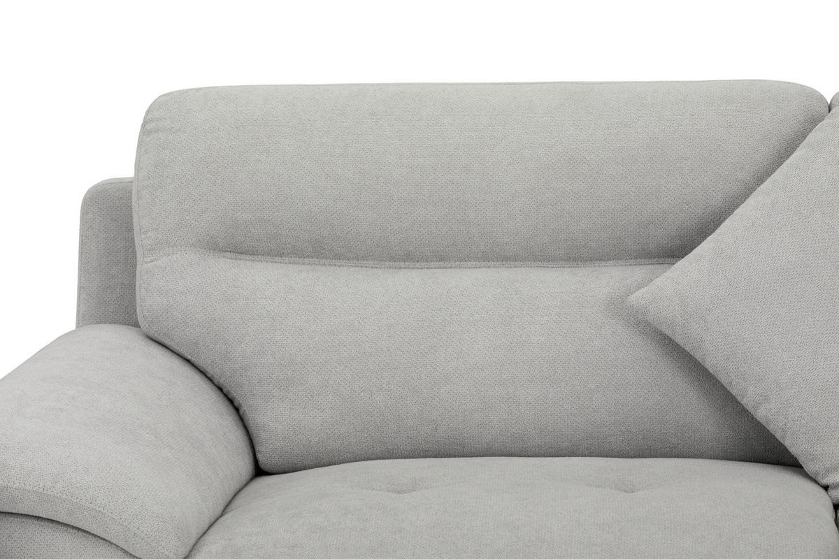 BOXSPRINGSOFA in Textil Grau  - Schwarz/Grau, KONVENTIONELL, Textil/Metall (215/92/94cm) - Livetastic
