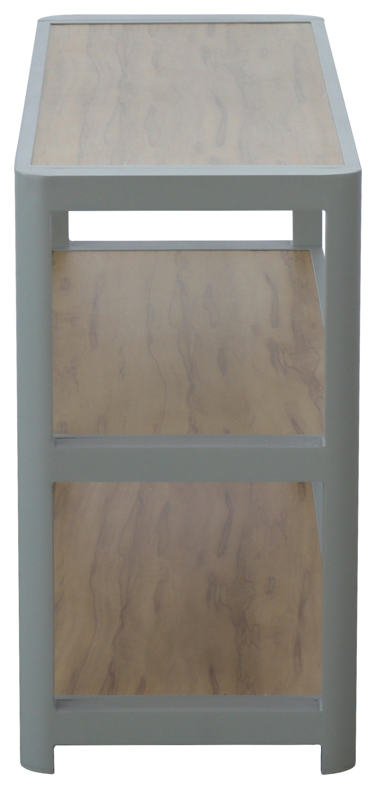 REGAL Hellgrau, Teakfarben  - Hellgrau/Teakfarben, Design, Metall (135,5/87,5/48.5cm) - Ambia Garden