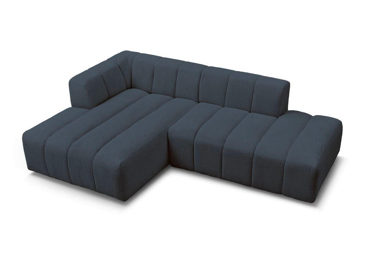 ECKSOFA  ANNECY Dunkelblau Bouclé  - Schwarz/Dunkelblau, MODERN, Kunststoff/Textil (170/262cm)
