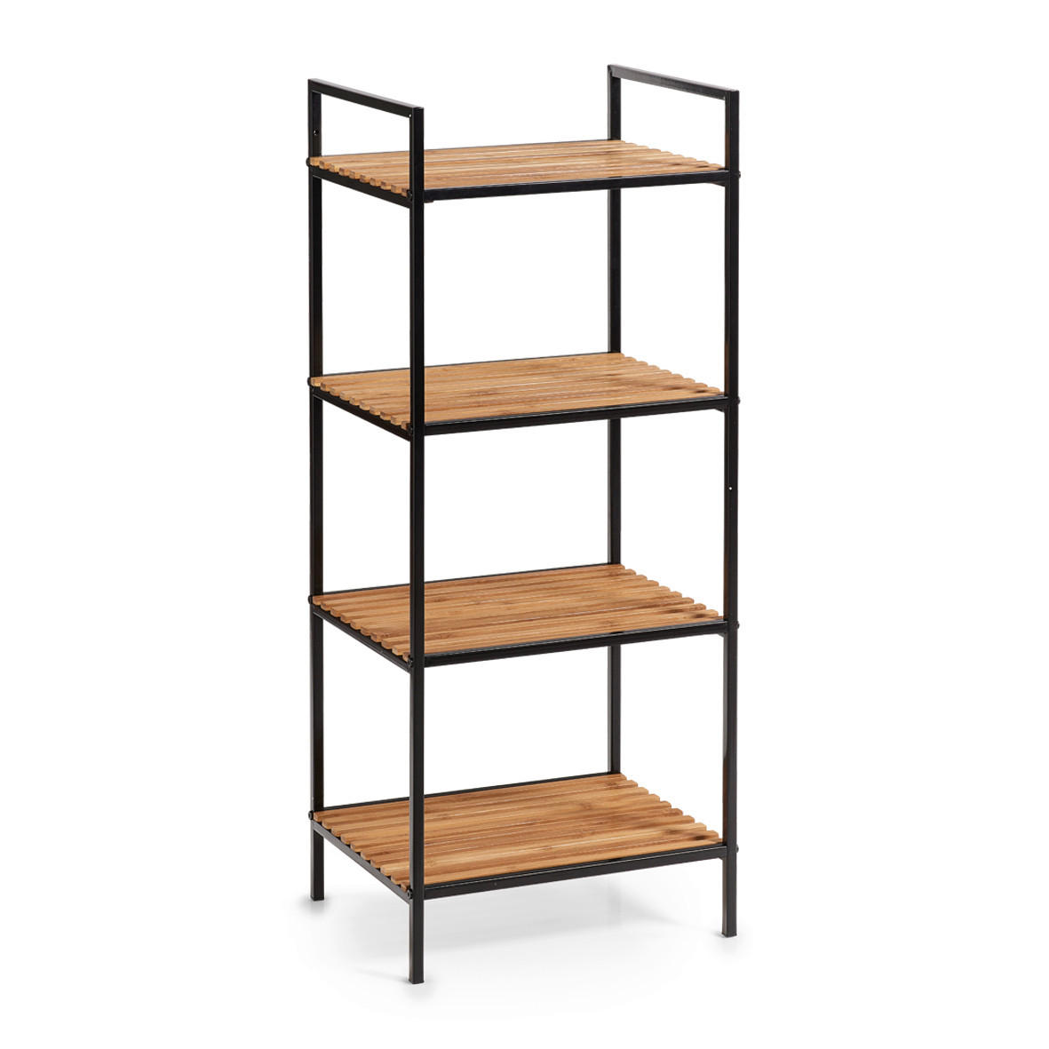 STANDREGAL Bambus Naturfarben, Schwarz  - Schwarz/Naturfarben, Basics, Holz/Metall (39/33/95cm) - Zeller Present