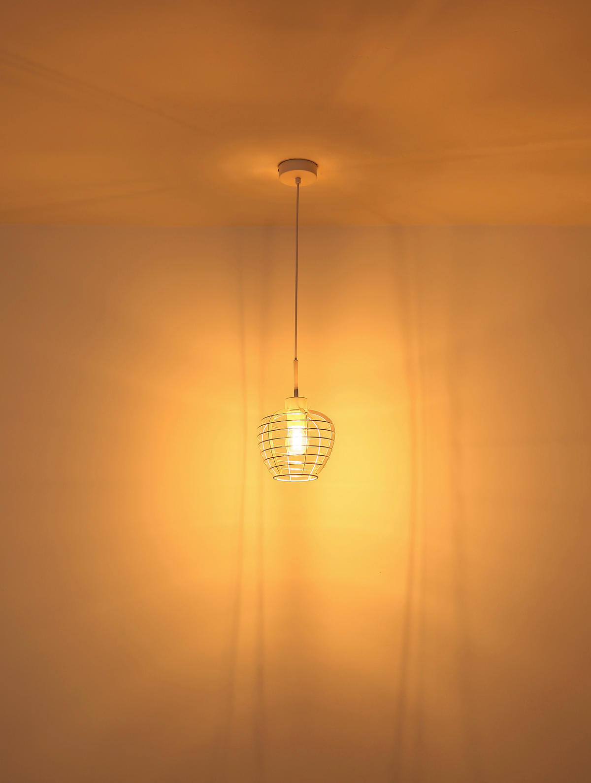 HÄNGELEUCHTE 20,5/120 cm  - Chromfarben/Weiß, Basics, Kunststoff/Metall (20,5/120cm) - Globo