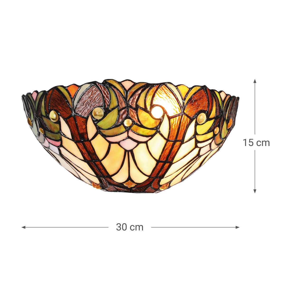 FALILÁMPA - többszínű, Basics, Üveg (15/15/30cm)