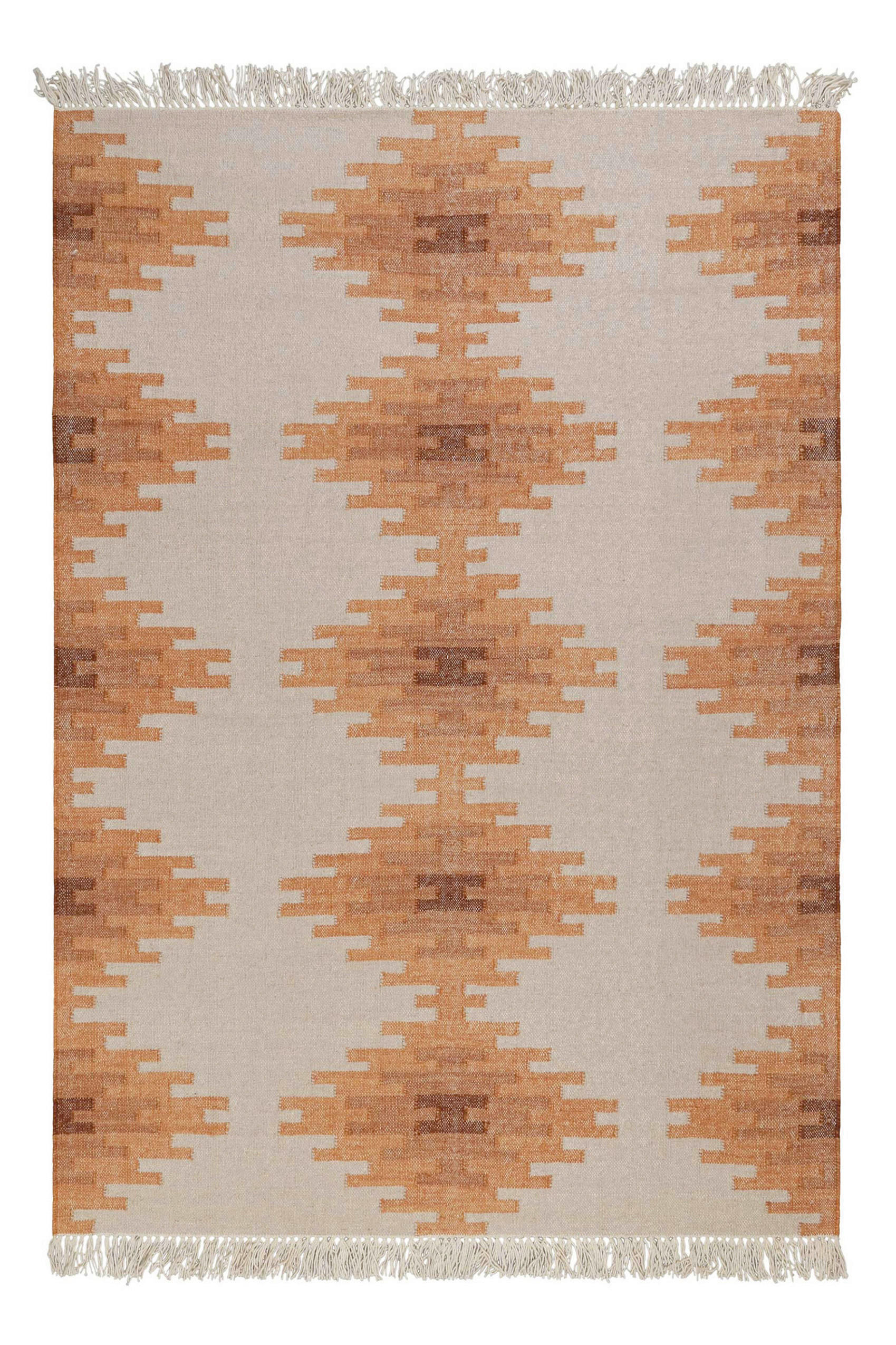 Wecon Home Handwebteppich Belle Braun, Creme, Koralle 300x400 cm