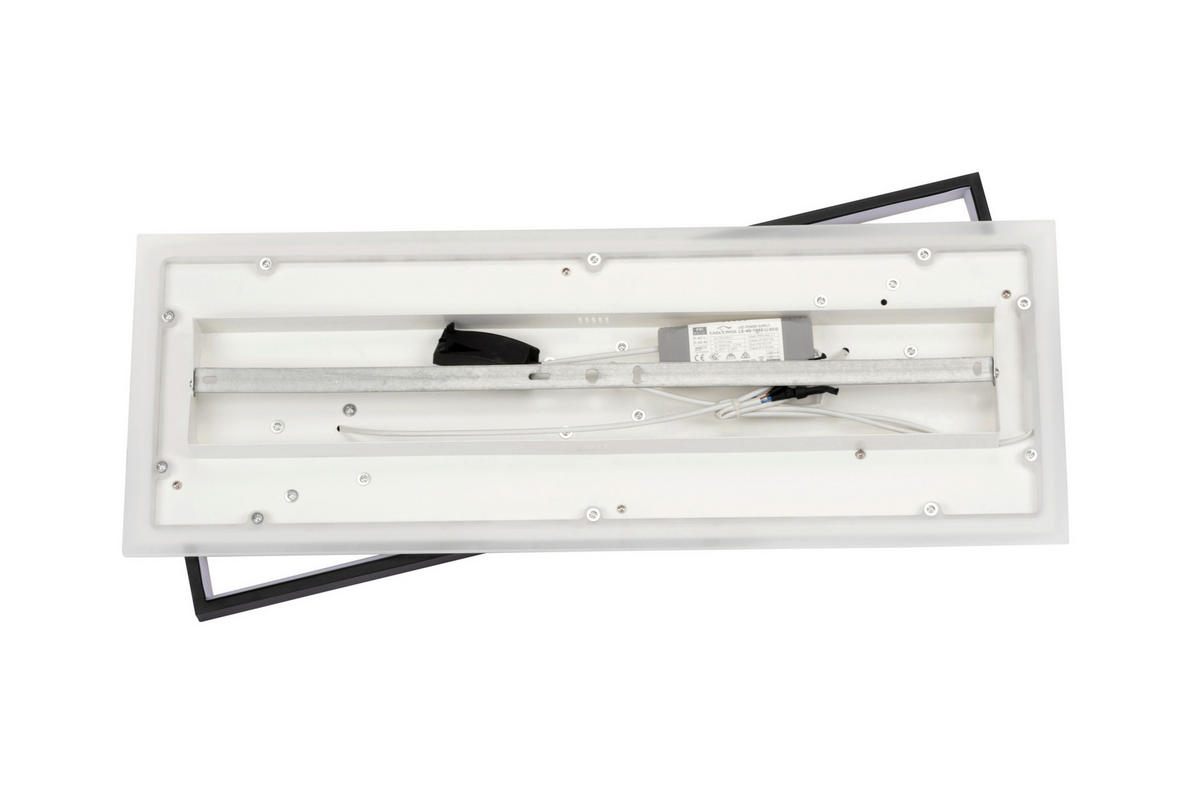 LED-DECKENLEUCHTE 39 W    70/30/6 cm  - Weiss/Schwarz, Lifestyle, Kunststoff/Metall (70/30/6cm) - Novel