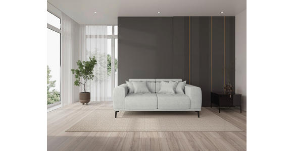 2-SITZER-SOFA Webstoff Naturfarben  - Schwarz/Naturfarben, KONVENTIONELL, Textil/Metall (200/80/110cm) - Carryhome