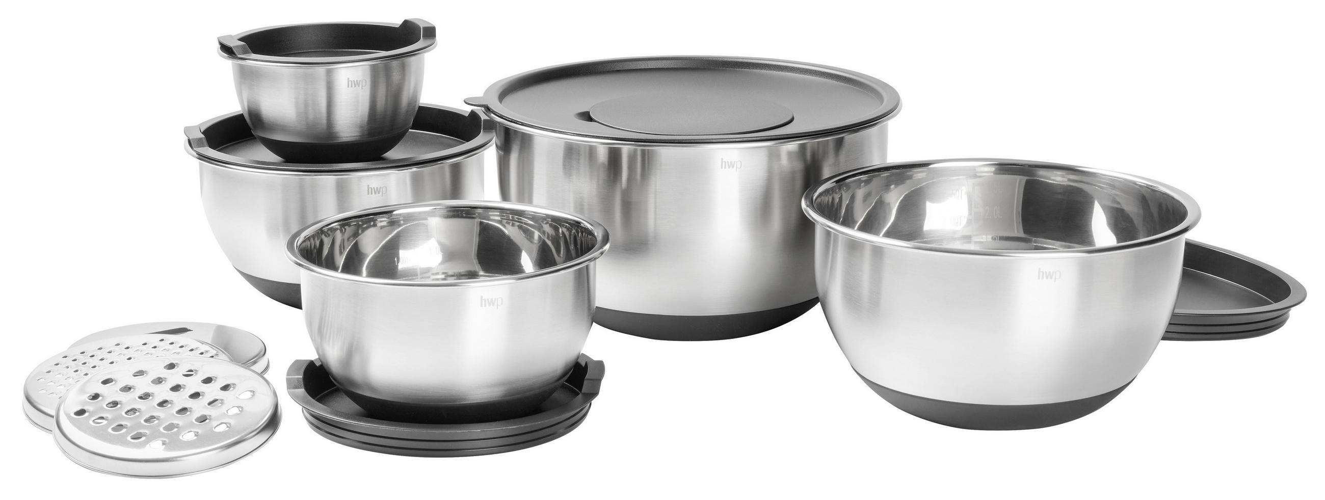 SCHÜSSELSET 8-teilig  - Edelstahlfarben/Schwarz, Basics, Kunststoff/Metall - Homeware Profession.