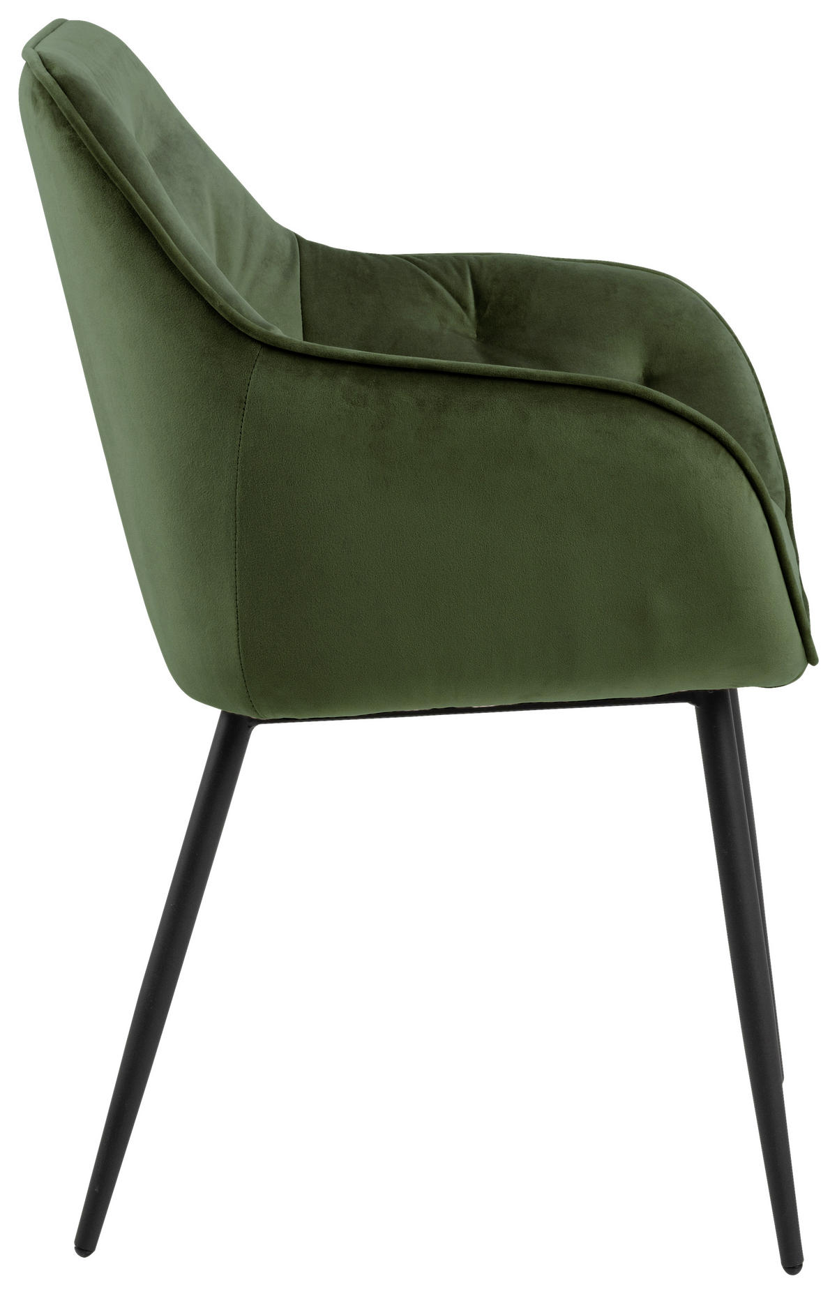 STOL MED ARMSTÖD stål velour  - grön/svart, Trend, metall/textil (58/83/55cm)