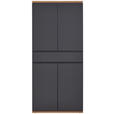 SCHUHSCHRANK 90/200/38 cm  - Graphitfarben/Schwarz, Design, Holzwerkstoff/Kunststoff (90/200/38cm) - Xora