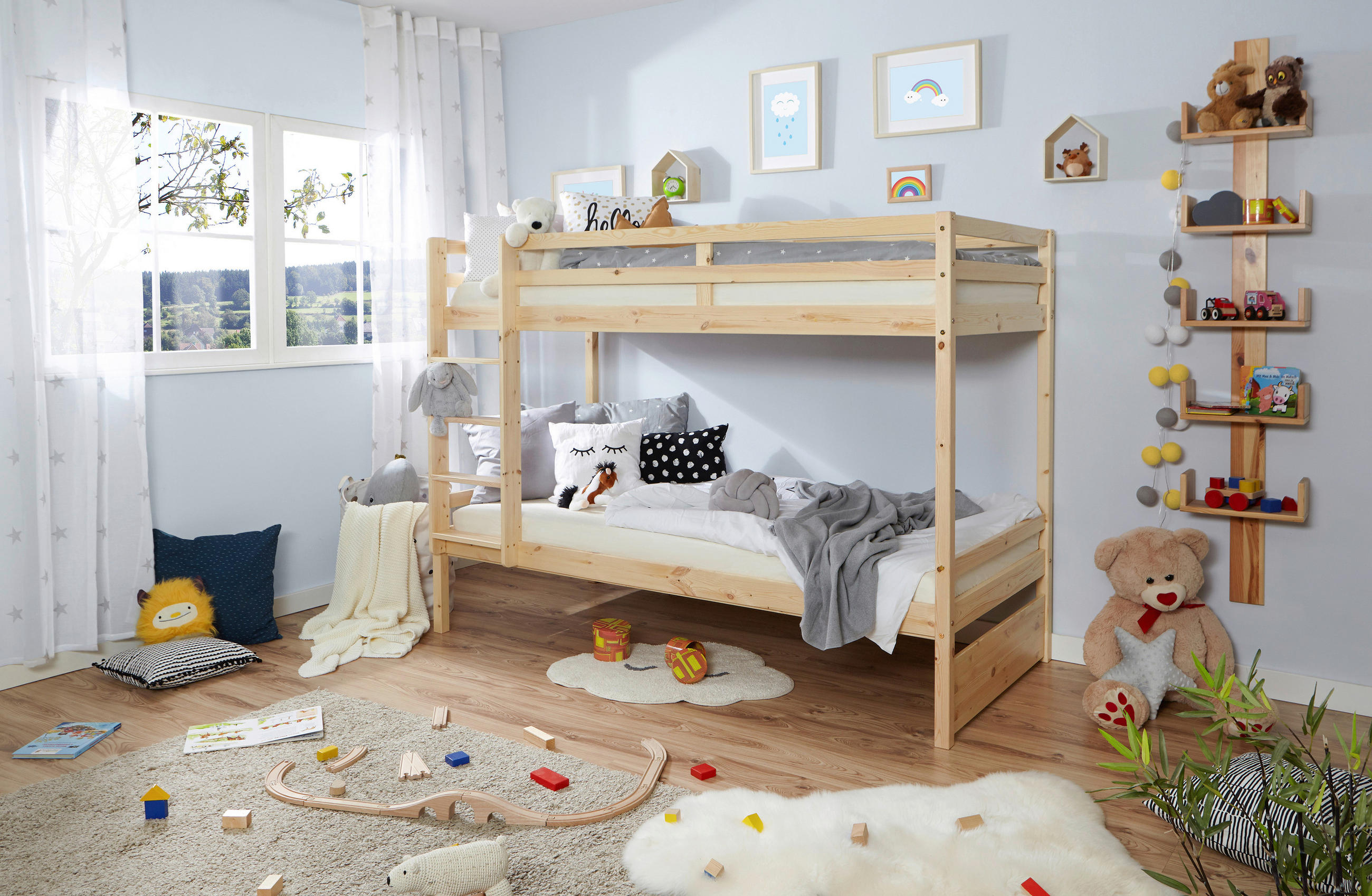 Etagenbett Finn 90/200 cm Naturfarben  - Naturfarben, Modern, Holz (90/200cm) - MID.YOU