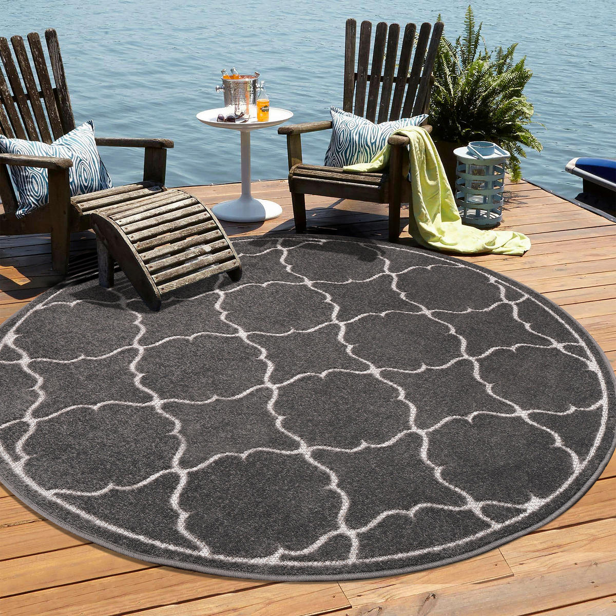 TEPIH ZA UNUTAR./VANJ. UPORAB  150 cm  siva  Berlin  - siva, Lifestyle, tekstil/plastika (150cm)