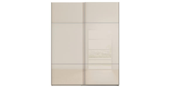 SCHWEBETÜRENSCHRANK 162/223/68 cm 2-türig Champagner - Champagner/Alufarben, KONVENTIONELL, Glas/Holzwerkstoff (162/223/68cm) - Novel