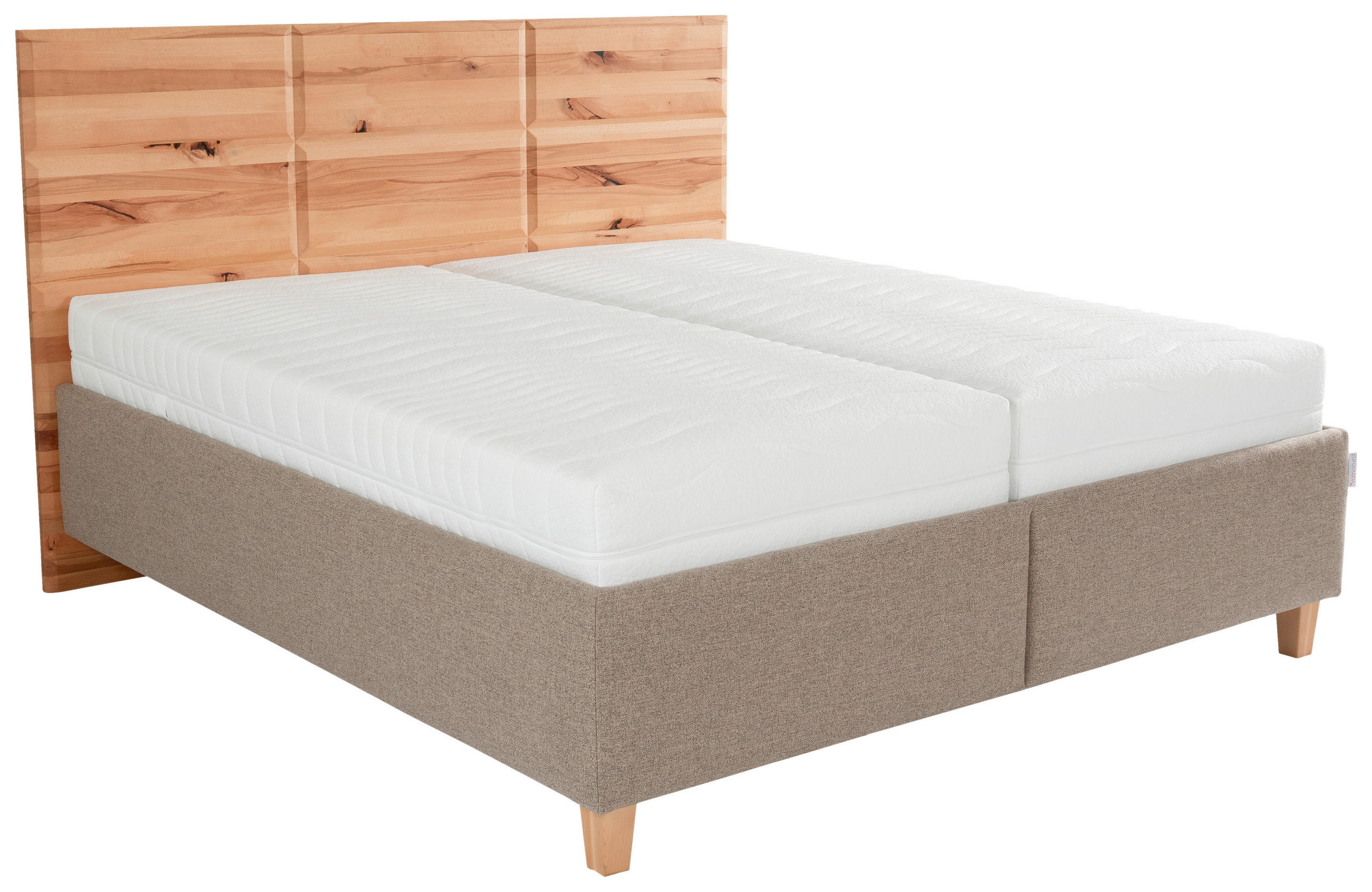 POLSTERBETT 180/200 cm  in Buchefarben, Hellbraun  - Hellbraun/Weiss, Design, Holz/Textil (180/200cm) - Valnatura