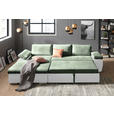 ECKSOFA  in Flachgewebe Weiß, Olivgrün  175/271 cm  - Weiß/Olivgrün, Design, Kunststoff/Textil (175/271cm) - Xora