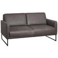 2,5-SITZER in Leder Braun  - Anthrazit/Braun, Design, Leder/Metall (168/86/93cm) - Johann Jakob
