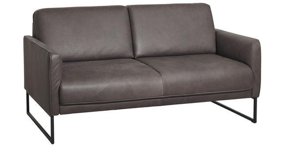 2,5-SITZER in Leder Braun  - Anthrazit/Braun, Design, Leder/Metall (168/86/93cm) - Johann Jakob