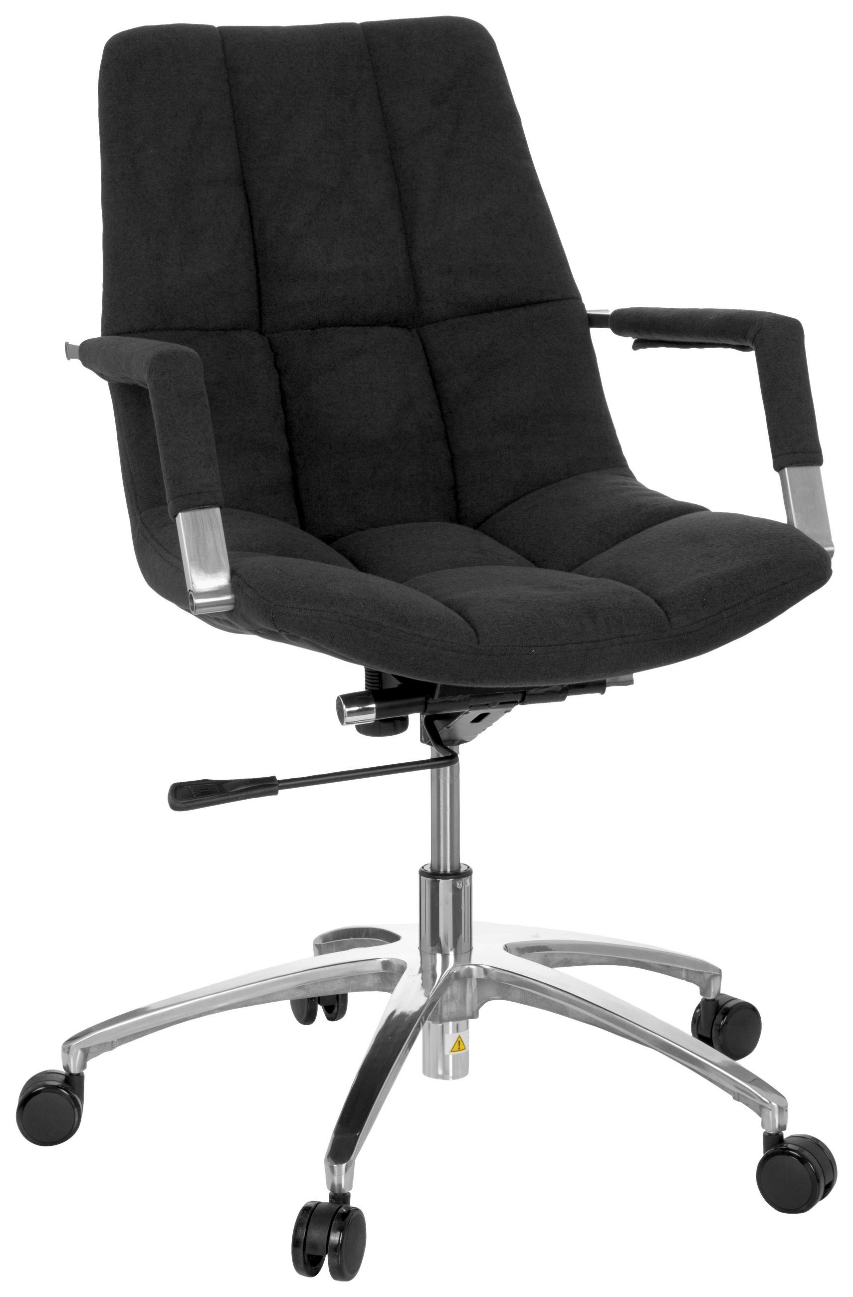 MID.YOU OTOČNÁ ŽIDLE, plochá tkanina, černá, barvy stříbra