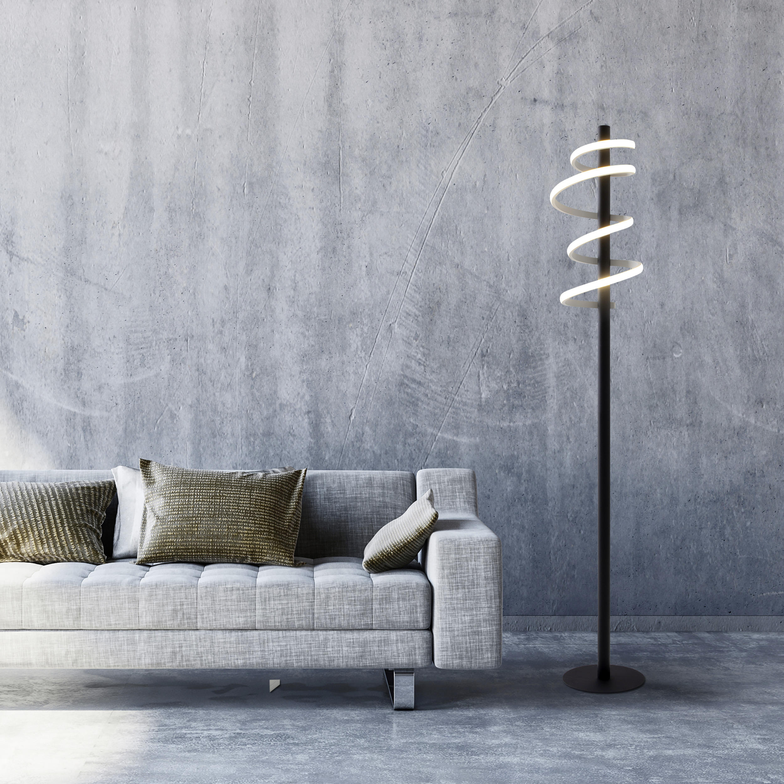 LED-STEHLEUCHTE 21/140 cm    - Chromfarben/Schwarz, Design, Kunststoff/Metall (21/140cm) - Näve
