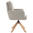 ARMLEHNSTUHL  Stoffauswahl, Sitzfläche 360° drehbar, automatische Rückholfunktion Cord  - Hellbraun/Buchefarben, Design, Holz/Textil (60/95/67cm) - Novel
