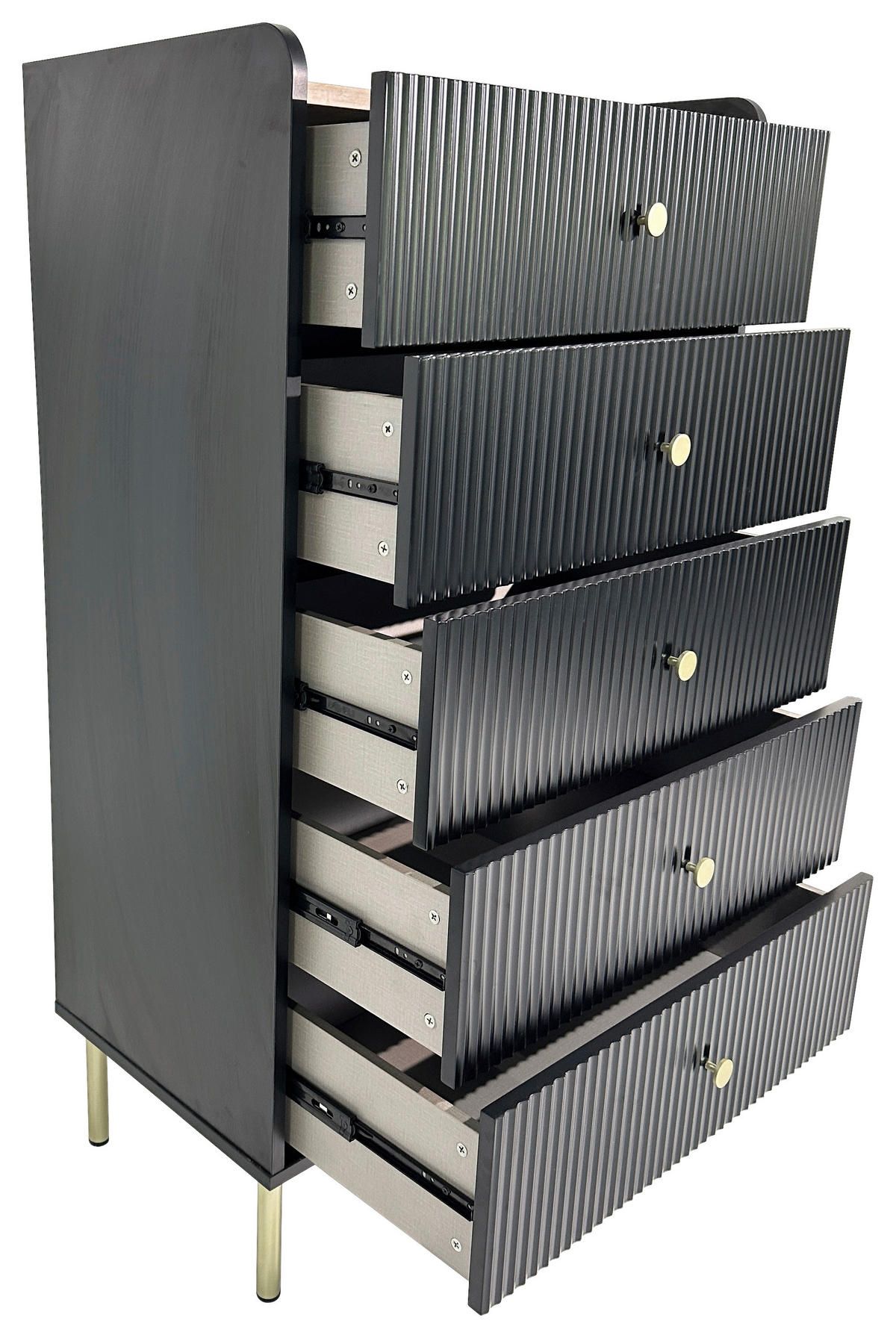 BYRÅ 70/121,6/40 cm  - svart/guldfärgad, Design, metall/trämaterial (70/121,6/40cm) - Xora