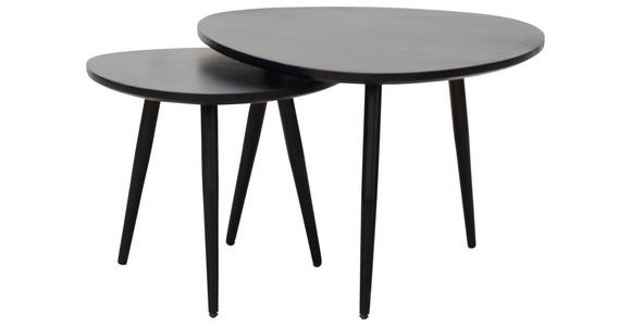 COUCHTISCHSET Akazie vollmassiv 74/68/45 cm Freiform Schwarz - Schwarz, Design, Holz/Metall (74/68/45cm) - Carryhome