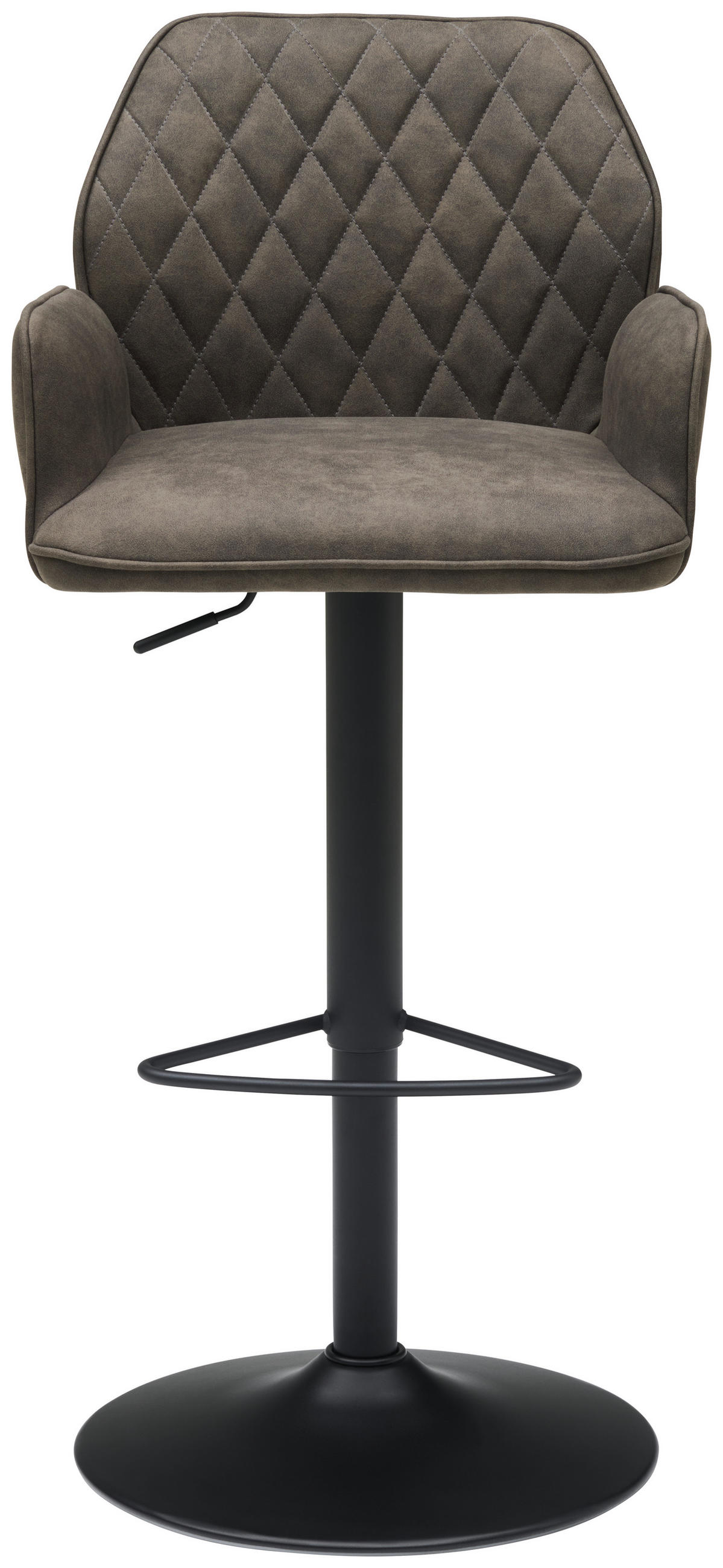 BARHOCKER in Metall, Textil Grau, Schwarz  - Schwarz/Grau, KONVENTIONELL, Textil/Metall (51/90-111/52cm) - MID.YOU