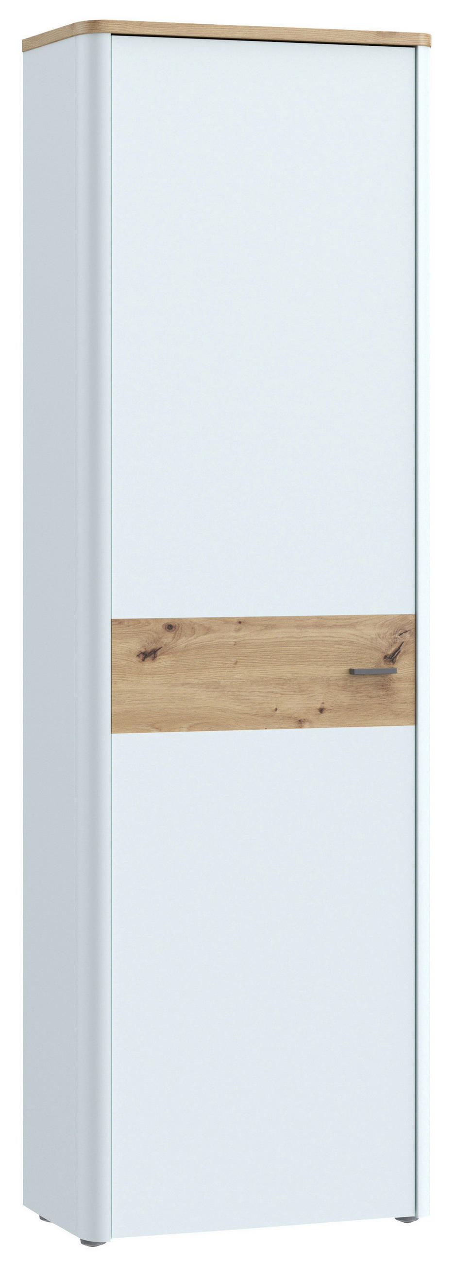 GARDEROBNA OMARA siva, hrast artisan - siva/barve aluminija, Design, umetna masa/leseni material (63,5/202,5/35,1cm) - Carryhome