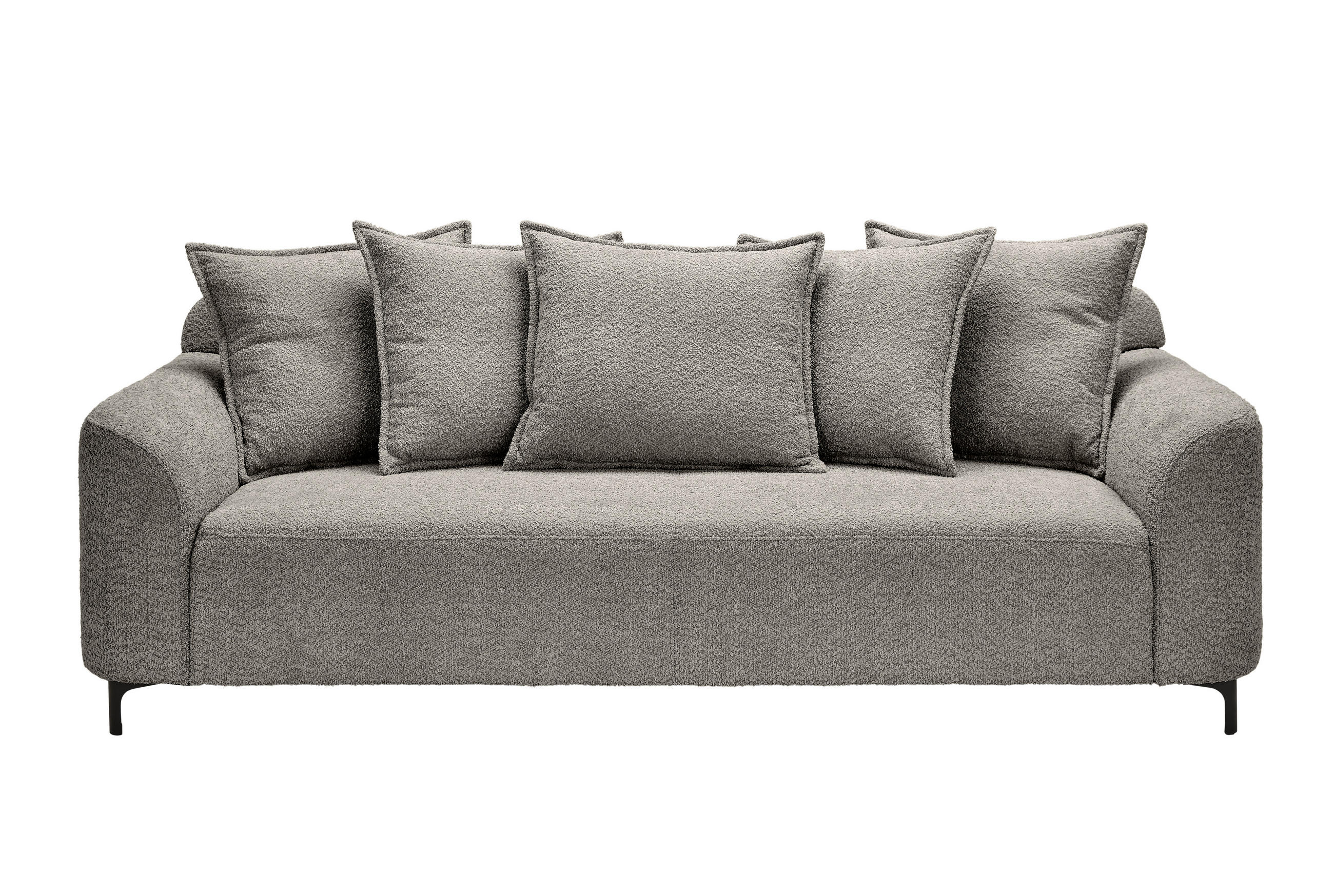 3-SITZER-SOFA Chenille Grau  - Schwarz/Grau, KONVENTIONELL, Textil/Metall (228/84/99cm) - Carryhome