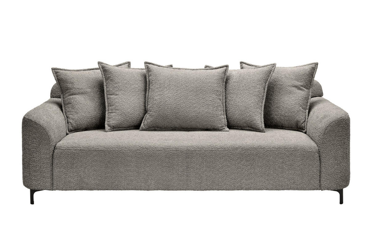 3-SITZER-SOFA Chenille Grau  - Schwarz/Grau, KONVENTIONELL, Textil/Metall (228/84/99cm) - Carryhome