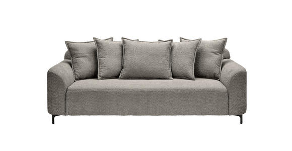 3-SITZER-SOFA  in Chenille Grau  - Schwarz/Grau, KONVENTIONELL, Textil/Metall (228/84/99cm) - Carryhome