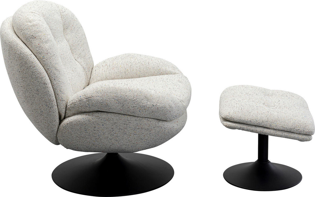 SESSELSET STANFORD Flachgewebe Hocker    - Schwarz/Grau, MODERN, Textil/Metall (84/81/84cm) - Kare-Design