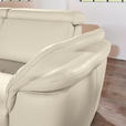 ECKSOFA in Echtleder Creme  - Creme/Alufarben, Design, Leder/Metall (242/271cm) - Cantus