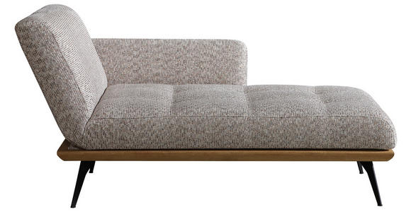 RÉCAMIERE Beigebraun Flachgewebe  - Beigebraun/Schwarz, Design, Holz/Textil (180/85/106cm) - Dieter Knoll