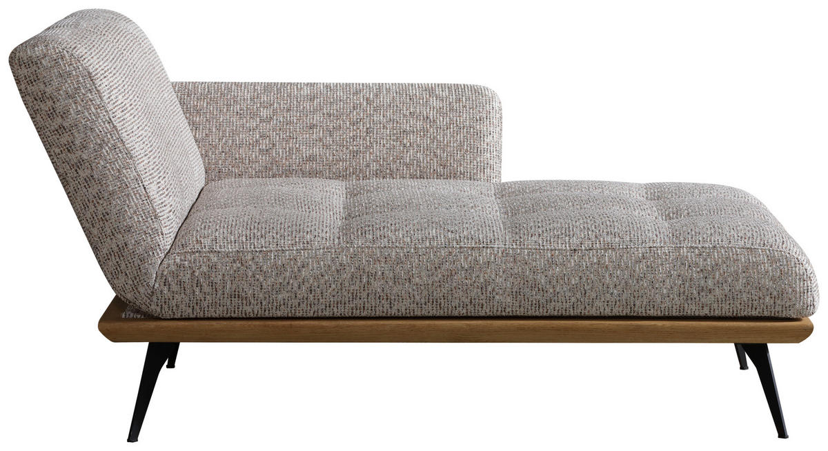 RÉCAMIERE Beigebraun  - Beigebraun/Schwarz, Design, Holz/Textil (180/85/106cm) - Dieter Knoll