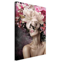 LEINWANDBILD Abstraktes, Menschen, Blumen, Frauen 80/120/1.2 cm  - Pink/Braun, Basics, Holz/Textil (80/120/1.2cm) - artgeist