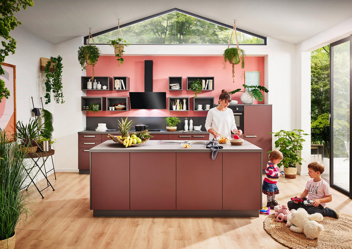 EINBAUKÜCHE MANHATTAN UNI  - Rot, Design, Holzwerkstoff - Nolte Küchen