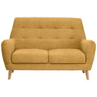 2-SITZER-SOFA Webstoff Gelb  - Eichefarben/Gelb, Design, Holz/Textil (160/105/84cm) - Carryhome
