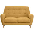 2-SITZER-SOFA in Webstoff Gelb  - Eichefarben/Gelb, Design, Holz/Textil (160/105/84cm) - Carryhome